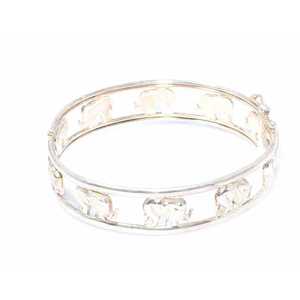 925 Sterling <b>Silver</b> Fashion <b>Cuff</b> <b>Bracelet</b> Elegant Elephant Design - Product Image 3