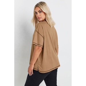 Camiseta de Cuello Redondo para Mujer, Uso Diario, Manga Corta, Tela Jersey Suave, Top Informal, Fabricante de Ropa Personalizada, Proveedor Mayorista - Product Image 2