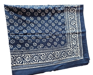 Paréo sarong indien fait main 100% coton, imprimé à la main, motif floral, une pièce, 44 pouces x 72 pouces - Product Image 3