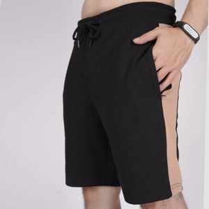 Pakistan Made <b>Mens</b> <b>Slim</b> <b>Fit</b> Stylish Color-Block Design <b>Shorts</b> Solid Pattern Plain Dyed Breathable Fabric Casual Summer Wear - Product Image 3