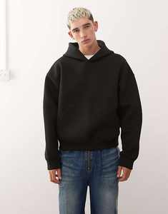 Sweat-shirt à capuche décontracté surdimensionné en coton 100% avec strass délavés à l'acide tendance, personnalisé, respirant, pour l'hiver - Product Image 2