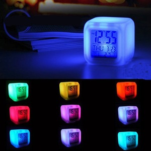 Modern Multifunction Cartoon <strong>Cube</strong> <strong>Alarm</strong> <strong>Clock</strong> LED Watch Glowing Thermometer Changeable Digital Snooze Features for Children - Product Image 6