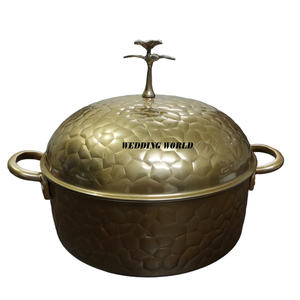 Marmite en acier inoxydable de haute qualité, design le plus tendance, casserole de forme ronde, chauffe-plats de luxe en métal - Product Image 1