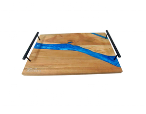 Juego de Bandejas y Posavasos de Resina Epoxi y Madera de Acacia Hechos a Mano en Varios Colores, Acabado Natural, Empaque Personalizado, Diseño Único y Artístico - Product Image 1