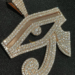 Collar de ojo de Horus egipcio de plata 925 de gama alta para hombre, colgante de diamante cultivado en laboratorio, estilo hip-hop, ropa de calle, regalo - Product Image 3