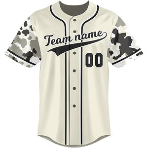 Camisetas de Béisbol al por Mayor, OEM, Lisas, para Sublimación, Completamente Bordadas, Cuello en V - Product Image 1