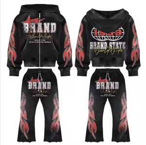 Sudadera con capucha térmica de gran tamaño con cremallera completa impermeable de invierno para hombre de calidad superior OEM con diseño vintage personalizado bordado - Product Image 6