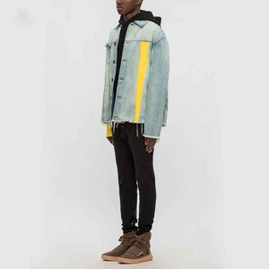 Nouvelle veste en denim dégradé automne-hiver sur mesure pour hommes, style américain délavé et vieilli, avec revers uni. - Product Image 4