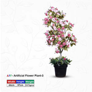 ต้นไม้ประดิษฐ์ดอกสีชมพูทรงพอมพอมในกระถาง - Product Image 1