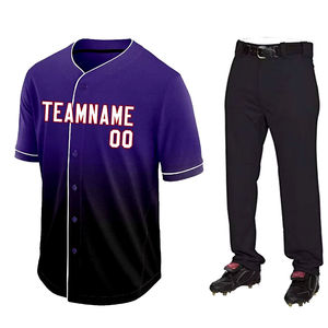 Logo personnalisé unisexe uniformes de baseball poids léger surdimensionné ensembles de vêtements de sport style jeunesse motif uni grande taille prix bon marché - Product Image 1