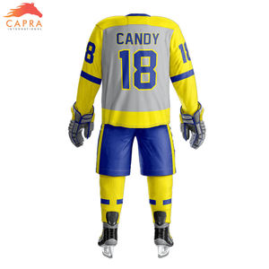 Uniforme barato de hockey sobre hielo con impresión sublimada personalizada, uniforme de hockey sobre hielo de diseño libre - Product Image 5