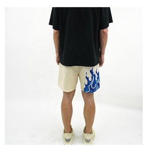 Men's Breathable Mesh Bottoms Drawstring Summer Athletic Flame Print Running Gym Casual Fashion Bulk Shorts Collection USA - Product Image 5