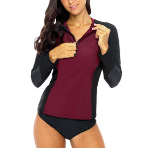 Comfortable Wear Custom Printing <b>Women</b> <b>Rash</b> <b>Guard</b> Eco-Friendly Quick Dry Anti-Bacterial Lightweight Breathable Best OEM Service - Product Image 1