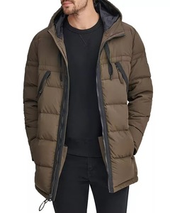 Veste matelassée à capuche pour homme, style hiver 2024, avec logo personnalisé sur le devant, imperméable et coupe-vent, fabriquée au Pakistan - Product Image 2