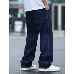 Trending DX Stone Blue Casual Washed Straight Fit Baggy Loose Fit Denim Jeans Eco-Friendly Breathable Lightweight Pant Size - Product Image 2