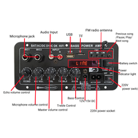 Amplificateur domestique, sortie 30-120W, USB, TF, SD, double micro, télécommande, contrôle des basses, radio FM, amplificateur récepteur monocanal