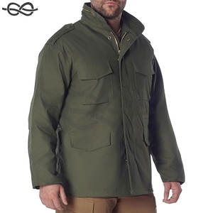 Ultra Force Olive Drab Field Jacket Abrigo de algodón pesado grande Botón Cierre frontal Puños ajustables Capucha oculta - Product Image 4