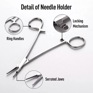 ที่จับเข็มงานหนัก เครื่องมือผ่าตัด สแตนเลส สำหรับศัลยกรรมกระดูกและข้อ ทางการแพทย์ และสัตวแพทย์ ใช้สำหรับเย็บและหนีบ - Product Image 6