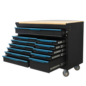 Armoire à outils modulaire robuste et antivol OEM à 12 tiroirs avec plan de travail pour <span class=keywords><strong>garage</strong></span>, atelier, réparation, stockage - Product Image 5