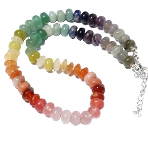 Best Seller Multi Color Gem <b>Bead</b> <b>Necklace</b>, Rainbow Knotted <b>Bead</b> Choker Valentines Day Gift for Her Jewelry Handmade Alexandrite - Product Image 1