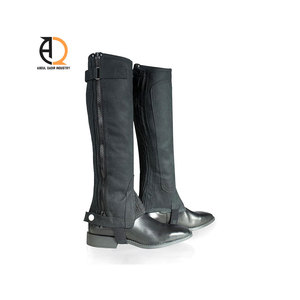 Chaps d'équitation mi-longues / Meilleures ventes fabriquées au Pakistan, chaps d'équitation en cuir suédé, fermeture éclair droite - Product Image 5