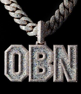 Iced Out Custom Letter VVS Moissanite Diamond Rhodium Plated Hip Hop <b>Charm</b> Unisex Every Day Wear Pendant - Product Image 1
