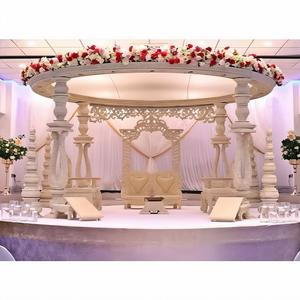Impresionante boda de madera perla blanca Mandap Trending Mandap Set para boda hindú EE. UU. Mejor decoración moderna Mandap DST Exports - Product Image 1