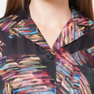 Conjuntos de Pijamas Térmicos para Mujer, Diseño Sublimado Personalizado, Pantalones con Cintura Elástica, Ropa de Dormir de Satén y Seda para Primavera/Verano - Product Image 6