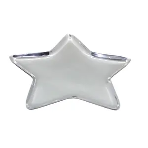 Einzigartiges Design Küche & Tischplatte Aluminium Dish Star Shaped Silver Farb tablett und Platte zum Servieren und Dekorieren in loser Schüttung