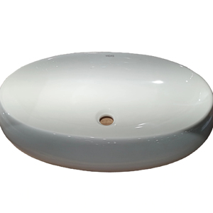 Lavabo ovale moderne pour dessus de table, polyvalent pour salle de bain, salle de bain, hôtel, école, facile à nettoyer, élégant pour une utilisation en appartement - Product Image 1