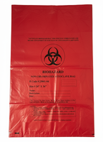 Sac à déchets médicaux à haute résistance GRV pour autoclavage, biodégradable, rouge, LDPE/PE, impression numérique jetable