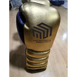 Gants de boxe en cuir de vachette sur mesure PU broderie de perles métalliques impression de logo personnalisé taille universelle pour les arts martiaux - Product Image 6