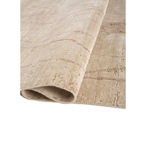 พรมขนสัตว์ผสมไหมถักมือสีเบจน้ำตาลลายเอนโทรปี สำหรับห้องนั่งเล่น พรมปูพื้นรูปทรงสี่เหลี่ยมผืนผ้าสำหรับบ้านและทางเดิน - Product Image 2