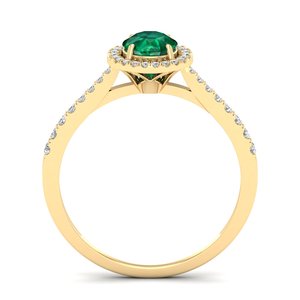 REYES Personnaliser IGI Certifié 14K Or Jaune Diamant Bagues de Fiançailles de Mariage pour les Femmes Offre Spéciale Émeraude Bijoux de Pierres Précieuses - Product Image 4