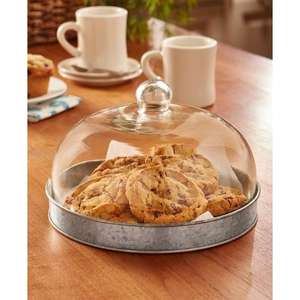 Nueva bandeja de servicio de metal galvanizado de diseño hecho a mano con tapa de vidrio de una sola pieza para servir cenas en restaurantes planos - Product Image 1