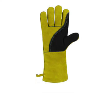 Guantes de soldadura de cuero dividido de vaca de doble palma de alta calidad resistentes al calor guantes protectores para barbacoa resistentes a chispas para soldadores - Product Image 3