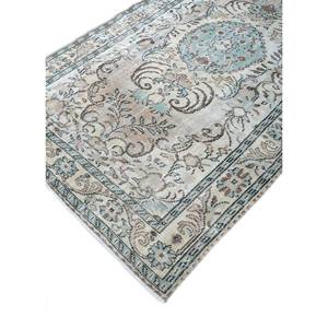 พรมขนสัตว์ถักมือสไตล์วินเทจ สีเบจและสีน้ำตาล ลายเหรียญแบบนามธรรม รูปทรงสี่เหลี่ยมผืนผ้า สำหรับตกแต่งบ้าน ห้องนั่งเล่น ทางเดิน รุ่น Pae-2839 - Product Image 2