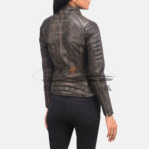 Chaquetas de mujer Piel de oveja genuina Cuero Elegante Ligero Manga completa Logotipo personalizado Ropa de calle Abrigos transpirables - Product Image 2