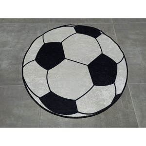 Tapis rond en forme de ballon de football : tapis décoratif sportif antidérapant, tapis fin non tissé - Product Image 1