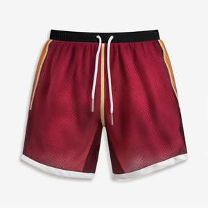 Short de sport en maille double couche personnalisé pour hommes, short de sport d'été en polyester, spandex et nylon, noir et uni pour l'entraînement à la plage - Product Image 2