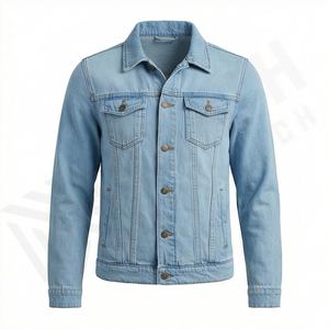 Cheap Price Woman Denim Jacket Customized Color <b>Distressed</b> Folded Cuffs Breathable Cotton Vintage Style Casual Street Fashion - Product Image 1