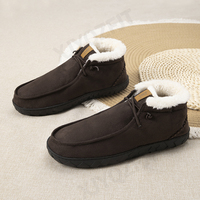 Chaussons d'intérieur pour hommes, chauds, antidérapants, doux, en daim synthétique, doublure en peluche, faciles à enfiler, grande taille, OEM disponible