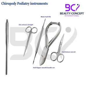 Ensemble d'outils de soin des pieds en acier inoxydable pour podologie, coupe-ongles, pince à cuticules, ouverture large de la mâchoire, lame incurvée, durable, professionnel - Product Image 2