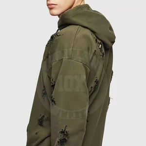 Nueva llegada de secado rápido de tela cómoda desgastada hombres sudaderas con capucha salida de fábrica High Street algodón mezclado sudaderas con capucha - Product Image 4