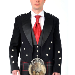 Veste Prince Charlie personnalisable en laine tweed argyle, style moderne, type kilt - Product Image 2