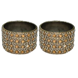 Rond de serviette en cristal de qualité super export avec finition dorée ronde dernière conception pour décor de table de mariage - Product Image 2