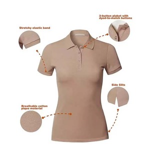 Vêtements pour femmes Top qualité 100% coton à manches courtes respirant Polo T-Shirts été décontracté Polo T-Shirts Street Wear adultes - Product Image 6