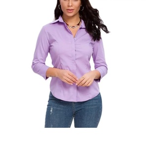 Meilleurs fabricants de vêtements de haute qualité femmes uniformes chemises couleur unie bureau travail dames robe femmes uniformes chemises - Product Image 4
