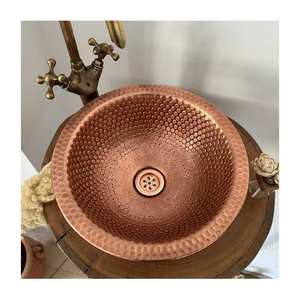 Évier de cuisine en cuivre antique à bol unique en cuivre massif de haute qualité fabriqué en Inde en forte demande à vendre - Product Image 4