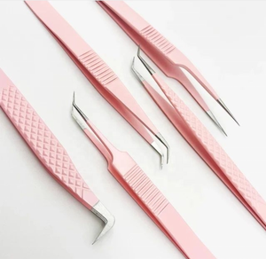 Pince à épiler d'extension de cils à pointe fibre acceptable OEM Logo privé professionnel Type L Pince à cils à pointe fine 75 degrés - Product Image 5